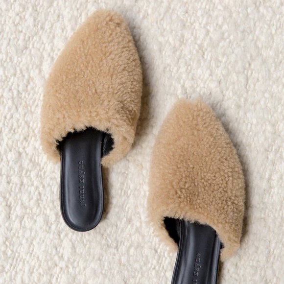 Jenni Kayne Shearling Mules in Natural - Picture 5 of 6